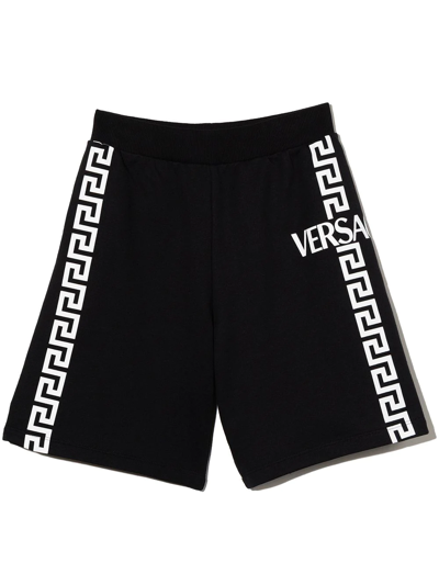 VERSACE GRECA-PRINT TRACK SHORTS