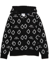 Marcelo Burlon County Of Milan All-over Logo-print Hoodie In Black