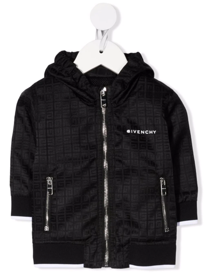 Givenchy Babies' Logo Print Hooded Jacket In Black