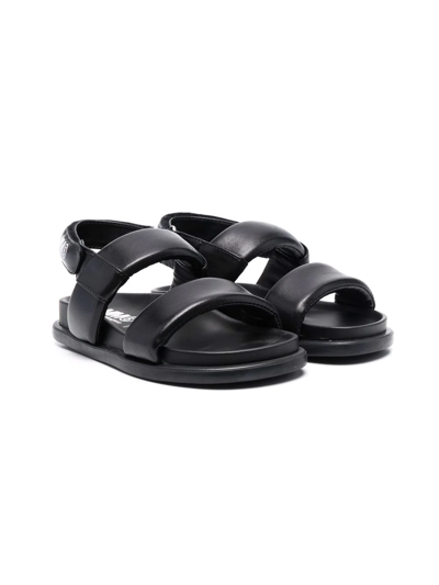 Mm6 Maison Margiela Teen Strappy Touch-strap Sandals In Black