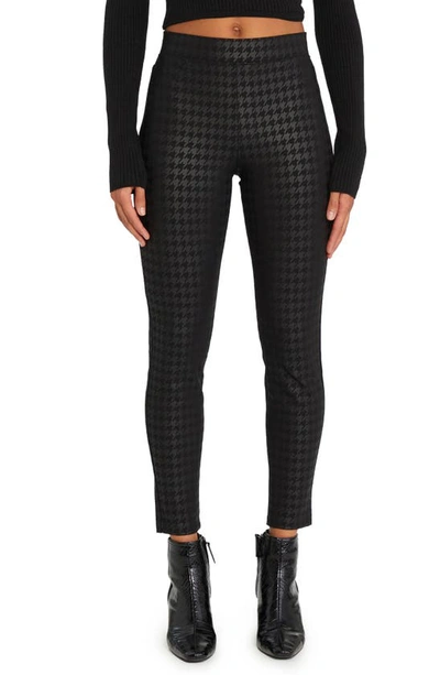 Sanctuary Runway Cropped Leggings In Black Houndstooth