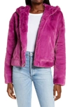 Ugg Mandy Faux Fur Hooded Jacket In Wild Violet