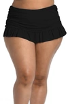La Blanca Island Goddess Skirted Bikini Bottoms In Black