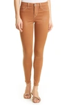 L Agence Margot Coated Skinny Jean In Brown