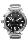 Nixon The 51-30 Chronograph Watch, 51 1/4mm In Silver/black/silver