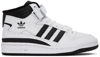 ADIDAS ORIGINALS KIDS WHITE & BLACK FORUM MID BIG KIDS SNEAKERS