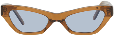 Akila Brown Vector Sunglasses In Tobacco Frame / Sky