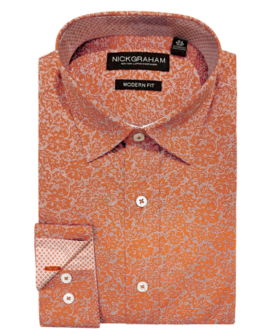 Nick Graham Men's Modern Fit Dress Shirt In Coral