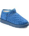 Journee Collection Tazara Quilted Faux Shearling Lined Slipper Boot In Blue