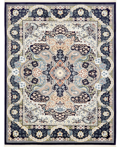 Bayshore Home Zara Zar2 8' X 10' Area Rug In Navy Blue