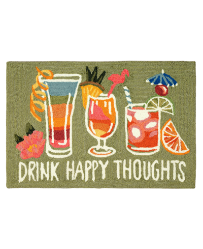 Liora Manne Frontporch Happy Drinks 2' X 3' Outdoor Area Rug In Green
