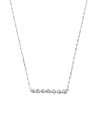 Dana Rebecca Designs 14k White Gold Lulu Jack Bar Diamond Necklace In Silver