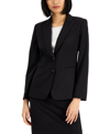 Tahari Asl Notched Two-button Blazer In Black