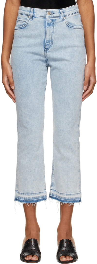 Hugo Boss Cropped Straight-leg Jeans In Turquoise