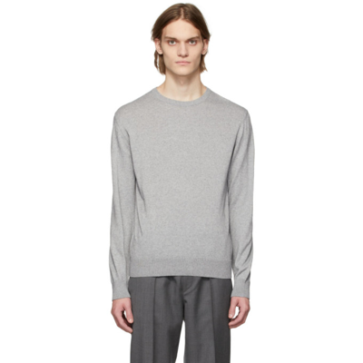 Apc Cavan Crewneck Neppy Merino Wool Sweater In Gris Clair