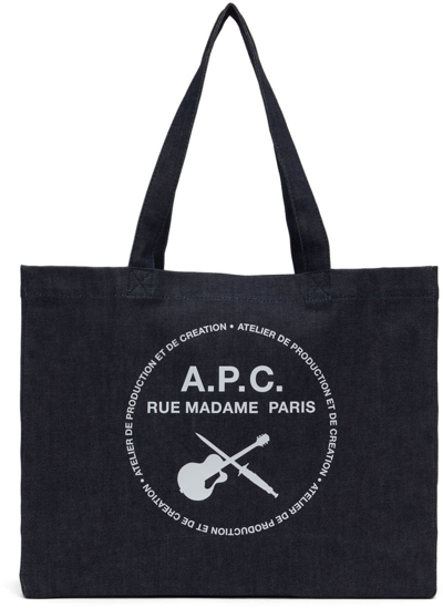 Apc Indigo Guitare Poignard Shopping Bag In Iai Indigo