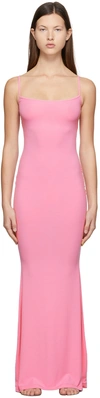 open lace back dress Light Skims Pink Bodycon Dress,Sexy Light Pink Evening Dress,Light Pin –  Simplepromdress main image 1
