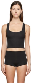 SKIMS BLACK COTTON RIB TANK TOP