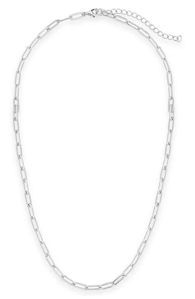 Sterling Forever Small Link Necklace In Silver