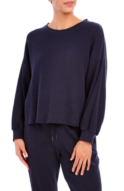 Sage Collective Delilah Waffle Knit Pullover In Current