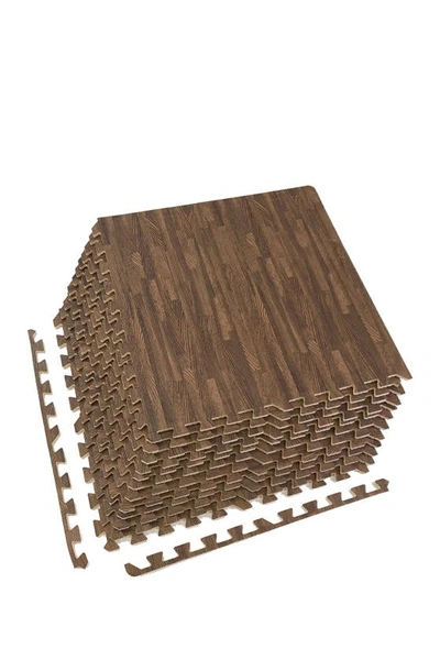 Sorbus Interlocking Floor Mat In Dark Wood