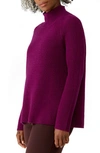 Eileen Fisher Raglan Sleeve Merino Wool Turtleneck Sweater In Jam