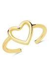 Sterling Forever 14k Yellow Gold Plated Sterling Silver Open Heart Ring In Gold