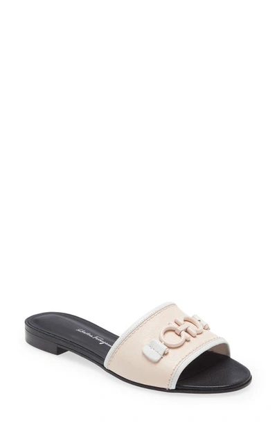 Ferragamo Rhodes Slide Sandal In Pink Lemonade