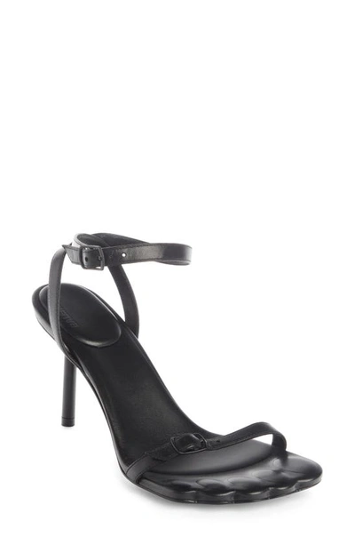 Balenciaga Void 80 Square-toe Calfskin Sandals In Black