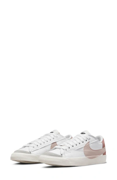 Nike Women's Blazer Low '77 Jumbo Shoes In White/ Pink Oxford/ Rose