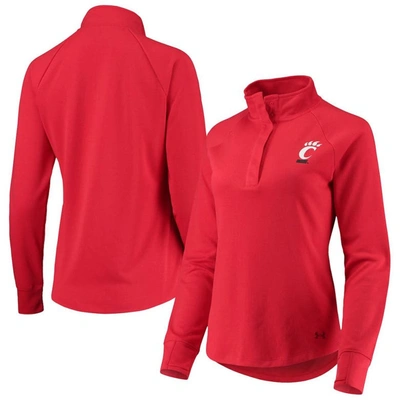 Under Armour Women's  Red Cincinnati Bearcats Double Knit Raglan Quarter-snap Jacket