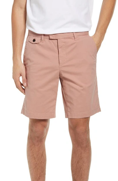 Ted Baker Ashfrd Regular-fit Stretch Cotton-blend Chino Shorts In Mid-pink