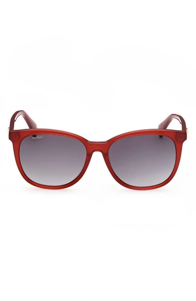 Max Mara 56mm Gradient Round Sunglasses In Red/ Smoke Gradient
