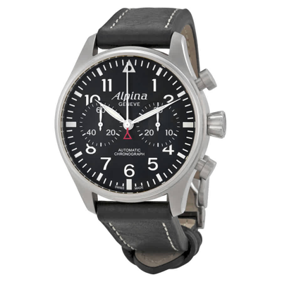 Alpina Startimer Pilot Chronograph Black Dial Automatic Mens Watch Al-860b4s6