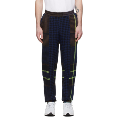 Adidas X Ivy Park Navy Allover Print Lounge Pants In Dkblue/brown/black