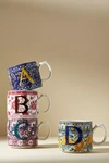 Anthropologie Blockprinted Monogram Mug By  In Alphabet Size N