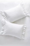 Anthropologie Ruffled Organic Spa Sateen Shams, Set Of 2 By  In White Size S2 Qn Sham