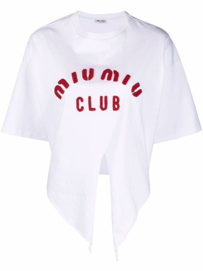 Miu Miu Logo T-shirt In White