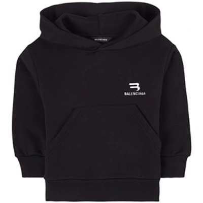 Balenciaga Kids' Black Logo Hoodie