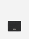 FERRAGAMO EMBOSSED LEATHER CARD HOLDER WITH LOGO PLAQUE