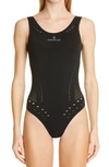 MONCLER PERFORATED ONE-PIECE SWIMSUIT