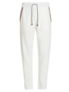 Brunello Cucinelli Drawstring-waist Cotton-blend Track Pants In White