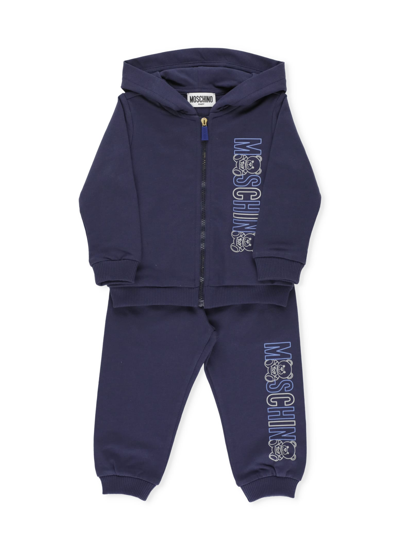 Moschino Babies' Two-piece Tracksuit In Navy Blue