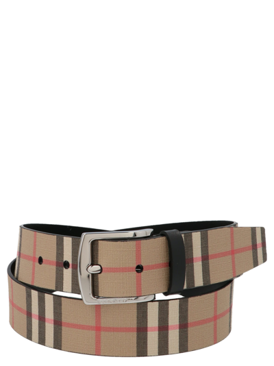 Burberry Gray Belt In Archive Beige