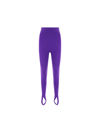 Attico High-waisted Stirrup Leggings In Viola
