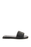 Tory Burch Double-t Leather Sport Slide Sandal In Nero E Oro