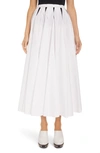 Alaïa Cutout Cotton Poplin Midi Skirt In 000 Blanc