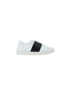 Valentino Open Leather Sneakers In Bianco/nero