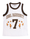 Neil Barrett Kids White Tank Top With Logo And Print In Bianco