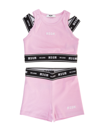 MSGM KIDS PINK SPORTS SET WITH LOGOED ELASTIC BANDS